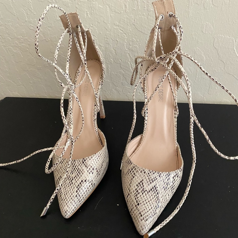 Snake skin heels.